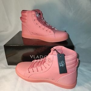 Vlado Athena High Top Canvas Sneakers Shoes Rose Pink Womens Sz 5.5 Barbiecore